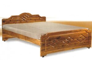 Cubes Bed in Teak Finish